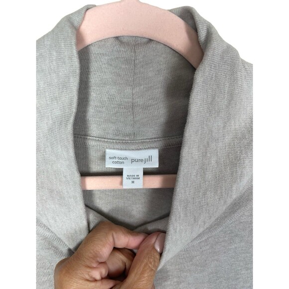 Pure Jill  Cowl Neck Dress Women’s Size‎ M Long Sleeve Pockets Beige Sweater - Picture 4 of 9